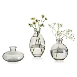Craft Glass Bud Vases for Flowers: Made of thick glass, these glass vases are more durable, heavy, sturdy and stable....