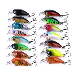Lures for bass, yellow perch, walleye, pike, muskie, roach, and troutSpecification. 15Pcs Fishing Lurs. Can be used in...