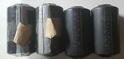 4 Original SOLOFLEX RUBBER FOAM ROLLER PADS   2 of the pads were sliced length-wise so they could be put on the bar...