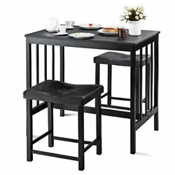 Color: Black  Material: MDF+PVC+ steel tube  Table Dimensions: 35.5