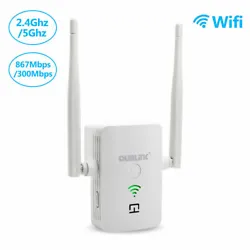 Equipped with dual external antennas, this WiFi repeater extends WiFi coverage 360 degree by up to 50M. Gigabit...
