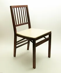 Folding Chair Wood & Vinyl Seat. Seat: 16