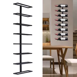 Vintage Black 8-Tier Wall-mount Wine Metal Rack Stemware Holder for Kitchen bar Application It Is Suitable for...