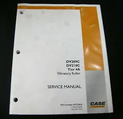 Original CASE DV209C and DV210C Vibratory Double Drum Roller service repair manual. Fully illustrated with exploded...