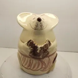 Vintage NS Gustin Mouse Cookie Jar.  This pre-loved jar is in good condition. There are a couple of small chips on...