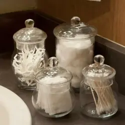 Decorative Glass Apothecary Candy Jars with Lids, Set of 4. Create your own decorative displays in your kitchen,...