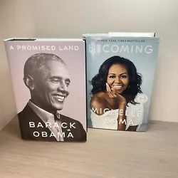 A Promised Land by Barack Obama (2020, Hardcover) and Becoming Michelle Obama2 hardcover books with slipcovers. Great...