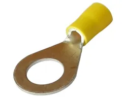 65x Cosse électrique à œil œillet isolée Ø5.5-10mm2 jaunes.