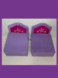 American Girl 2013 Purple Fold Out Bed Flip Lounge Chair, Set of 2 , no doll included. In good pre-owned condition. No...