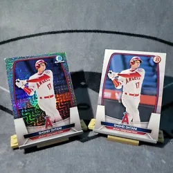 This is a 2 card lot. Bowman Chrome Mojo and Bowman Base of Shohei Ohtani.  All cards ship in a penny sleeve and top...