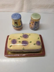 The butter dish is perfect for spreading butter or margarine, while the salt and pepper shakers add an extra dash of...