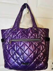 Beautiful Calvin Klein Reversible Purple Silver Quilted Nylon Tote Bag. Fantastic Bag for all weather types. Great size...