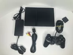 Sony PlayStation 2 Slim console bundle have minor scuffs,scratches,discoloration and marks (as shown in photos) but...