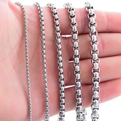 Width: 2/3/4/5mm. 1 x Necklace. Material: Stainless Steel. Stainless Steel, With its resistance to rust and oxidation,...