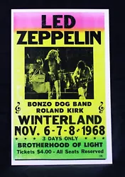 LED ZEPPELIN--WINTERLAND TOUR--NOV 6, 1968.