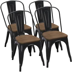 [SOLID FIR WOOD SEAT]: Our modern dining chairs feature solid wood seats, which are made from fir wood with natural...