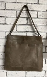 Micmacbags Womens Brown Leather Shoulder Tote Bag with Blue Cotton Lining. Excellent condition looks new