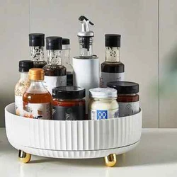 ✨Multifunctional rotating rack✨. 360° Rotating & Raised Edge: The cabinet organizer has high-quality stainless...
