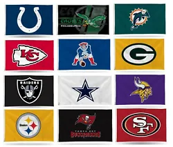 The flag is single sided with your team’s logo printed in vibrant colors.