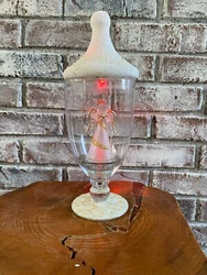 Add some holiday spirit to your home decor with this stunning 13 inch Color Changing Lit Snow Pearl Apothecary Jar with...