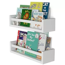Create a Boho Kids Room Decor and Keep Learning Material Within Reach with Elba Shelves Set of 2 Elba white wall...