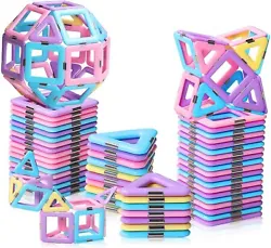 【Fun and Educational Toys for Kids】: The magnetic blocks is fun and educational. Kids can learn colors and shapes...