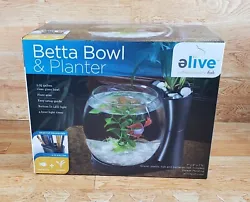 Betta Fish Bowl & Planter.75 Gallon. Gravel, Plants, Fish, and Batteries NOT Included. Set Up Tank Kit. New in Box -...