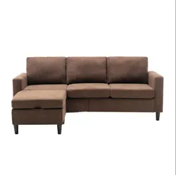 You can place it on the left or right side. 3 SEATER WITH FOOTSTOOL OTTOMAN, FREE 2 SMALL PILLOWS. Surface Material:...