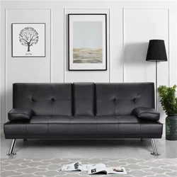HIGH-QUALITY MATERIAL: The sofa bed is made of high-quality artificial leather, steel, polyurethane, and plywood...