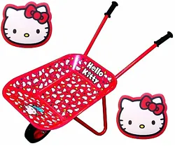 Cette brouette de jardinage pour enfants de la collection Hello Kitty présente un design rouge cool avec une gamme...