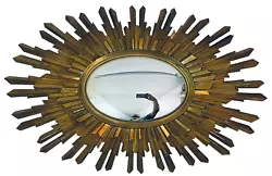 (You are ordering this large, MCM, Starburst, giltwood, convex mirror, in excellent pre-owned condition, from an...