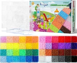 24000 X Fuse Beads Kit, 48 Colors 2.6Mm Mini Fuse Beading Kit.  Brand New never been open. FREE SHIPPING! US only