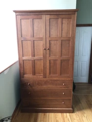 Stickley Shaker Armoire. Beautiful, solid cherry shaker style armoire with two doors and three drawers, excellent...