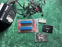 Outlet cable included. (not pictured). A set of - NEW G.Skill F3 4GB ram sticks. One - USED KN 8GB RAM card for a...