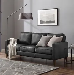 Black Leather Couch. Brand New, great for apartments or any space you’re looking to fill.