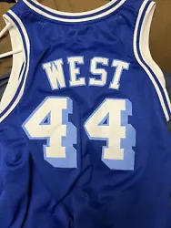 Used but excellent condition Jerry West blue Lakers throwback jersey - size is 2XL with length +2 - awesome piece for a...