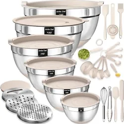 This exquisite mixing bowl set with lids is the perfect addition to any kitchen. With 26 pieces, including bowls in...