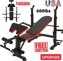 💪 Versatile Adjustability: Achieve the ultimate versatility with 8 adjustable backrest positions and 6 barbell rack...