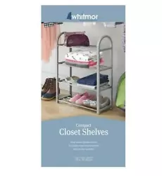 This compact closet shelving unit fits underneath your hanging clothes and is a great small space storage solution!...