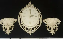 However, it wouldnt run. The sconces were part of a set with the clock and are in good condition, and need only a bit...