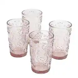 With wide bases and cute details, these glasses add a touch of classic charm to your glass dinnerware collection....