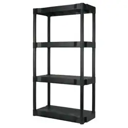 This Adult Hyper Tough Black Plastic 4 Shelf Shelving Unit is a great solution for all your storage needs. This...
