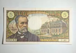5 Francs 4-11-1966 , billet banque de France , Pasteur.
