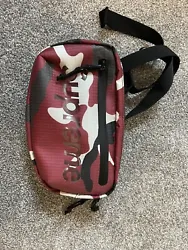New Authentic SUPREME FANNY PACK WAIST POUCH 2021 CAMO Red Black White. Shipped with USPS Ground Advantage.