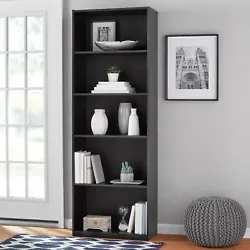 Mainstays 5-Shelf Bookcase Bookshelf Storage Unit with Adjustable Shelves.