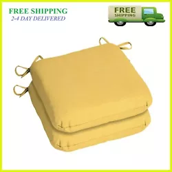 Take a vacation in your own backyard with the Mainstays Solid Yellow Outdoor Seat Pad, Set of Two. It is the perfect...