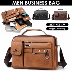 Men Business Casual Bag Leather Briefcase Handbag Shoulder Bag Crossbody Bag Messenger Bag   Feature: 1.Material: The...