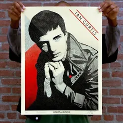 Obey Giant Fairey Ian Curtis Heart and Soul Screen Print (xxx/500) ⭐⭐⭐⭐⭐ Ian Curtis Heart and Soul. 18 x 24...
