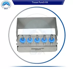 Dental Implant Tissue Punch Kit 5pcs set Surgical Surgery FREE Bur Holder 3.5mm,4.0mm,4.5mm,5.0mm,5.5mm. We make sure...