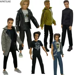 Fashion Doll Clothes For Ken Boy Doll Coat Shirt Trousers Pants For Barbie Boyfriend Ken Prince 1/6 Dolls Accessories...